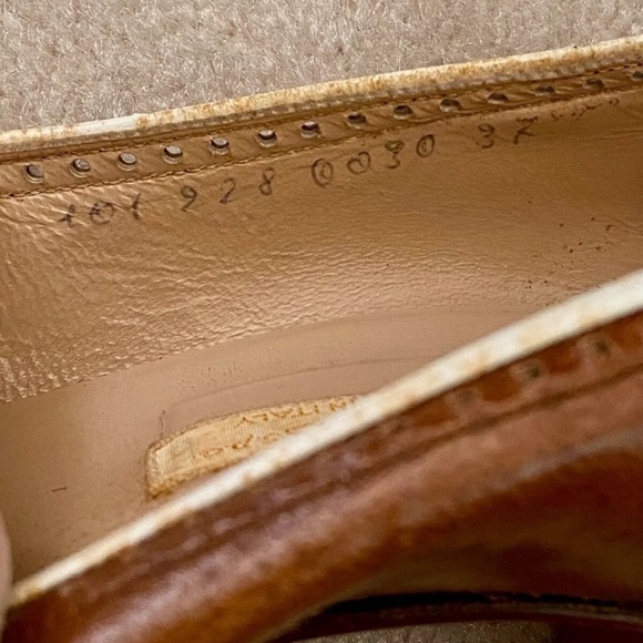 RARE VINTAGE 70s GUCCI ITALY GG LOGO PUMPS HEELS BROWN WHITE LEATHER OPEN TOE 37 - Picture 11 of 11